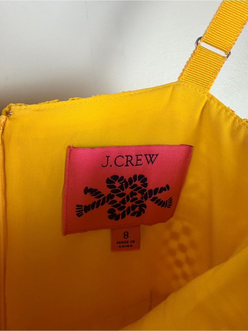 J. Crew Geometric Lace Sleeveless Midi Dress size 8 Canary Yellow - Picture 5 of 8
